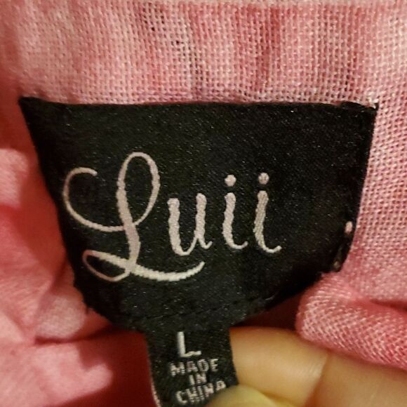 Luii pink button front blouse L New - Picture 2 of 9